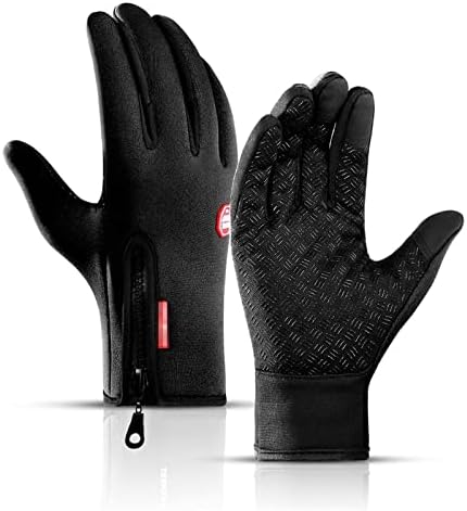 LYKD zimske rukavice za muškarce silikonske neklizajuće tople ženske hladne rukavice sa ekranom osetljivim na dodir na otvorenom sportske biciklističke rukavice sa zatvaračem