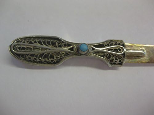 K.G. Jeweler filigranski tirkizni svi srebrni carski ruski nož za ruski papir, 19. C