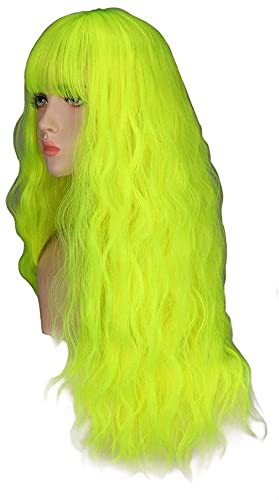 ZANNZA Evropska i američka fluorescentna zelena perika kukuruz vruća djevojčica duga kosa kovrčava lijepa