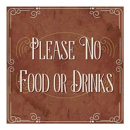 CGsignLab | Molimo vas da nema hrane ili pića -Victorian Card prozor Cling | 16 x16