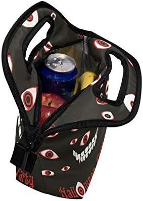 HEOEH Halloween Party Red Eyes torba za ručak Cooler Tote Bag izolovana kutija za ručak sa patentnim zatvaračem