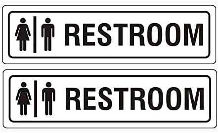 Znak za toalet Unisex za poslovanje i dom, 7 x 2 samoljepljivi metal za uredski kupatilo WC zid ili dekor