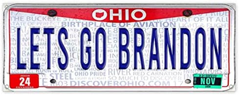 Idemo sa Brandon Licency Plate Ohio Banner 13 oz | Ne-tkanina | Vinil teški vinil Jednokrevetni s metalnim