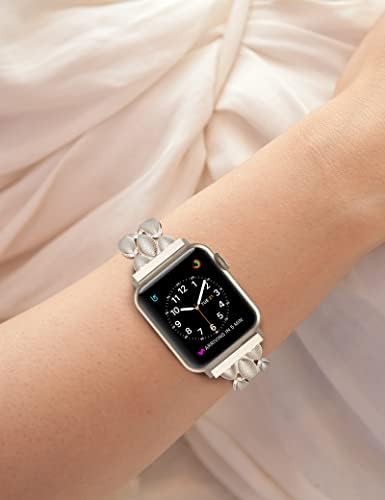 Moolia Kompatibilan sa Apple Watch Band 38mm 40mm 41mm Metal Modne ženske zamjenske narukvice za remen za