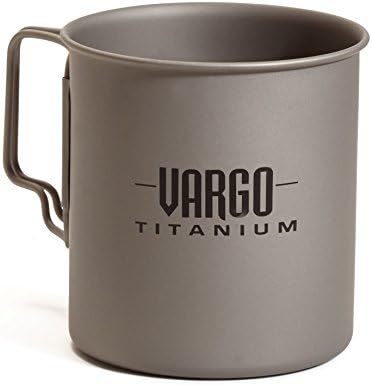 Vargo Titanium Travel krilica | Titanijum šalica za kafu sa sklopivim ručkama | Lagana težina 450 ml kapaciteta