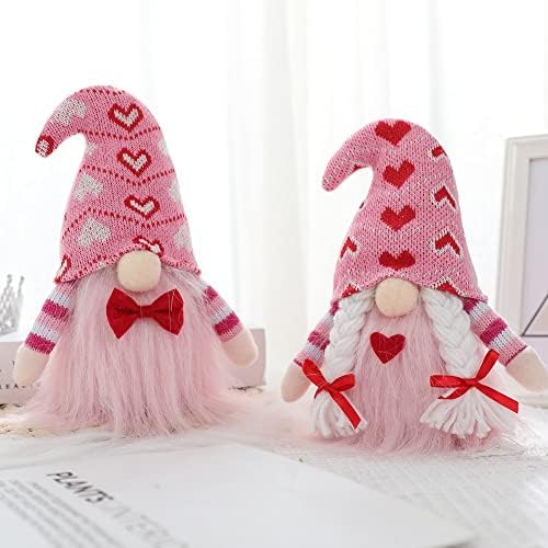Dnevne kuće za Valentine Gnome Plish - MR i MRS Scandinavian Tomte ELF ukrasi - Punjeni plushie ukrasi -