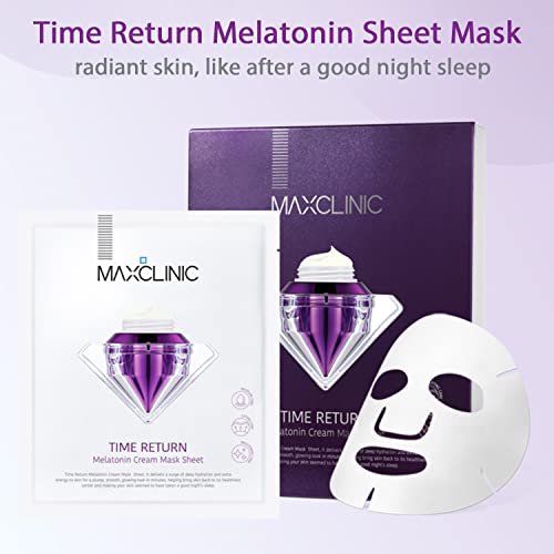 MAXCLINIC time Return melatonin kremasti Lim maske za tretman lica 4 pakovanja hijaluronska kiselina kompleksna ishrana rastvor za popravku bora maska za lice 4 lista