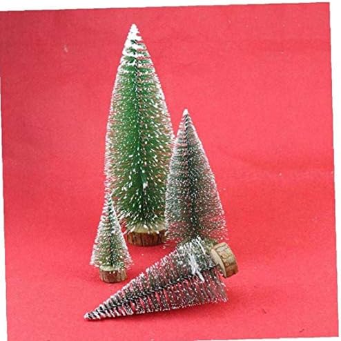 1pc Mini borovi drveće sa bazama za drvo, umjetna minijaturna božićna stabla za odmor sezona za odmor stolni