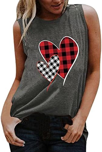 Yubnlvae duksevi za Dan zaljubljenih za žene kratki rukav trendi Casual Crewneck Heart Printing redovne tunike