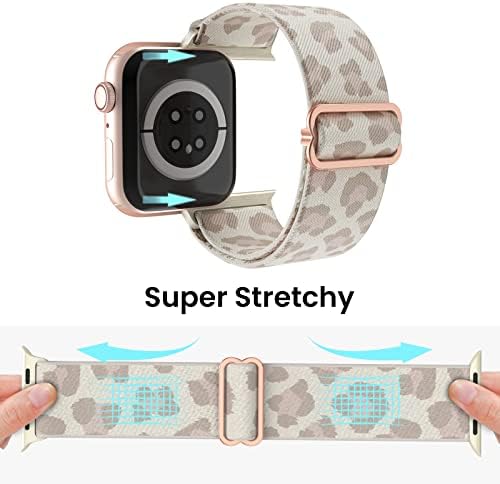 Delidigi 3 Pack Stretchy Watch Bands Kompatibilan sa Apple Watch Band 38mm 40mm 41mm 42mm 44mm 45mm za žene Muškarci, najlonski Podesivi sportski remen za IWATCH serije 8 7 6 5 4 3 2 1 SE