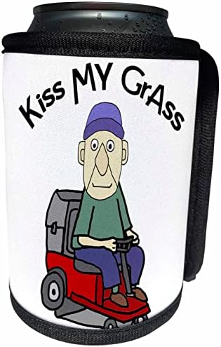 3drose smiješno sladak star čovjek na vozilu kosilice za jahanje poljubi moju travu. - Može li se hladnije flash omotati