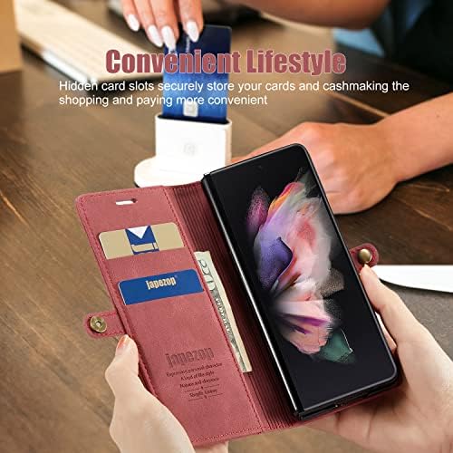Samsung Galaxy Z Fold 3 futrola sa držačem S Pen, Galaxy Z Fold 3 futrola za novčanik sa držačem kartice postolje magnetno RFID Blokiranje, kožni novčanik sa preklopom za Samsung Galaxy Z Fold 3 5G