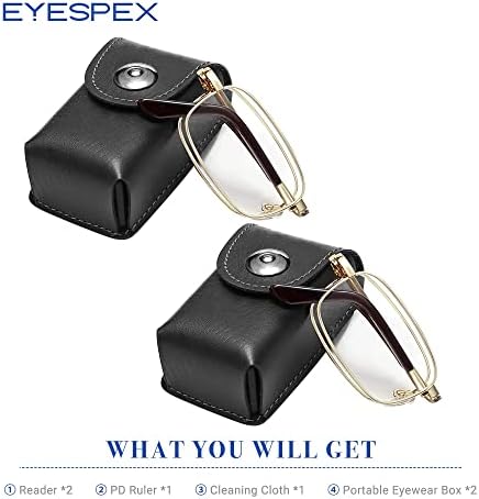 EYESPEX sklopive naočare za čitanje u 2 pakovanja, kompaktni sklopivi čitači Za muškarce i žene, sklopive