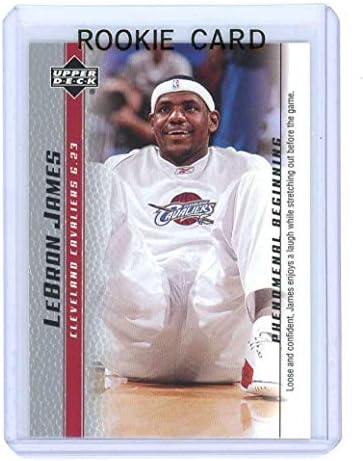 Sportska memorabilija 2003 Gornji palubni fenomenalni početak # 4 Lebron James Samouvjerena rookie kartica - košarkaške ploče Rookie kartice