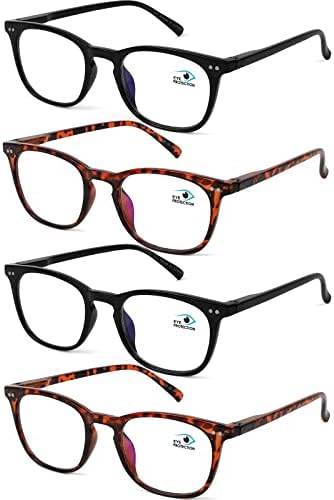 Yogo Vision 4 Pack naočare za čitanje Nerd čitači Za Žene Muškarci protiv odsjaja UV Filter lagane naočare