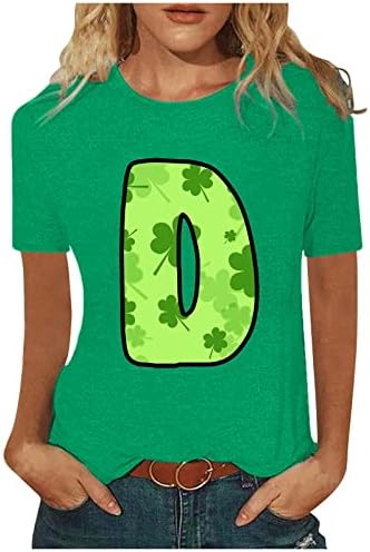 Ženski Casual St. Patrick Dan Print Top Shamrock Top bluza kratki rukav okrugli vrat T-Shirt Top ideje za ljetne poklone