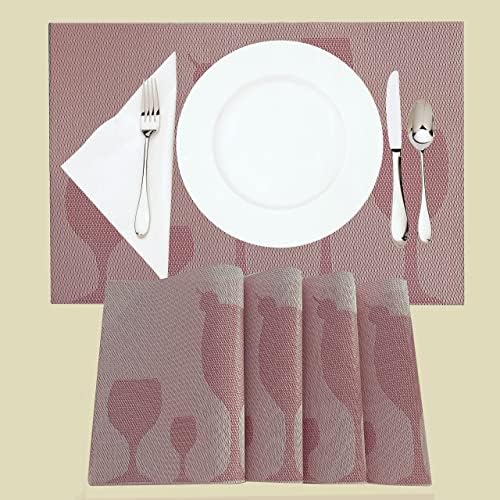 Elegantni podmetači u stilu kvaliteta za trpezarijski sto, kuhinjski Set od 4 vodootporne tkane plastike