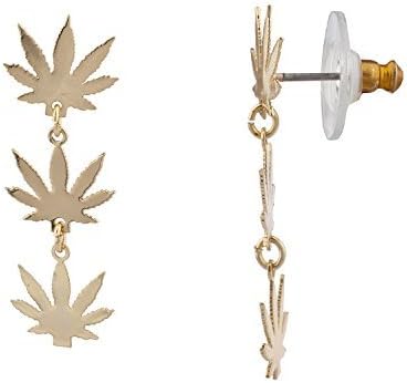 LUX dodatna oprema zlatni ton Marihuana znak korov list hipi slojevite Viseće naušnice