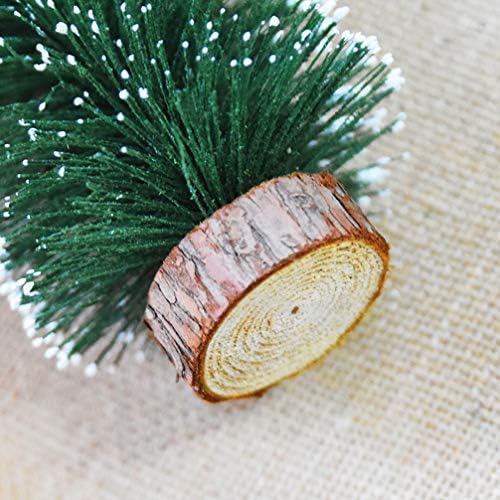 Prettyzoom Ornament zanat mini božićno drvce sa drvenim bazom Umjetno božićno borovo drvo za božićne stolne