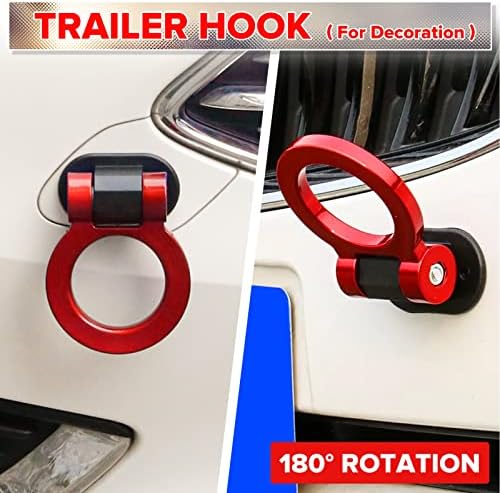 ElekTonny Auto Tow Hook Kit Branik prikolica naljepnica za automobilsku vanjsku opremu Crvena univerzalna
