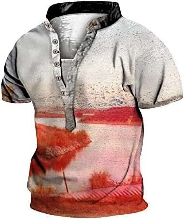 2023 Nova muška modna ličnost retro 6 tipki ovratnik digitalni 3D tisak majica majica kratkih rukava majica