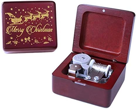 Sinzyo Merry Božićska kutija Vintage Wood Rezbareni mehanizam Muzičke kutije Vintage Poklon za rođendan