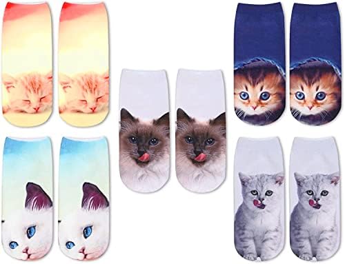 Zmart novost Lama mačka Mops lijenost čarape za žene djevojke, Funny Zoo životinja 3D Print gležanj čarape