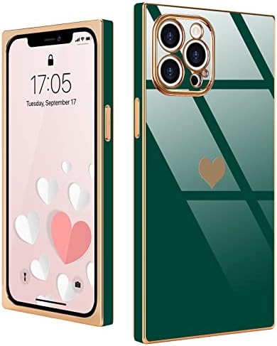 Urarssa kompatibilan sa iPhone 12 Pro Case Square Slatka pozlaća zlato luksuzno Ljubav futrola za žene za