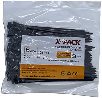 X-pack kabl kravacije premium plastične žice veze industrijski višenamjenski UV otporni na crno, 100 kom
