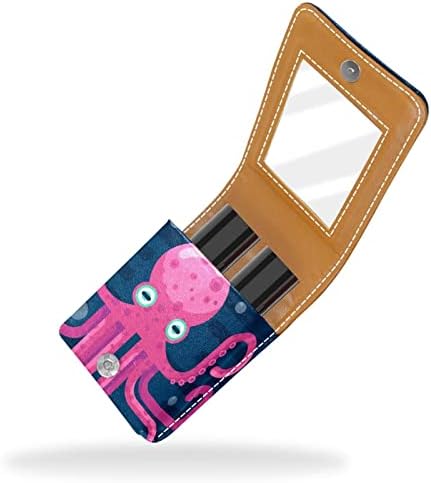 Mini ruž za usne sa ogledalom za torbicu, organizacija prijenosnog držača futrole Pink Octopus