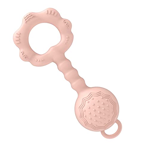Silikonska igračka za zvečku za zube, WHOZU Baby Teether Shaker igračka za dojenčad djevojčice i dječake