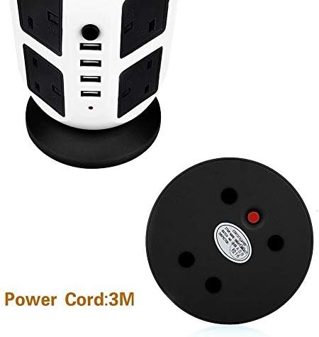 Tower Power trake Vertikalni uk utikač utičnice 8 puta AC multi električni utičnici sa USB prenaponskim