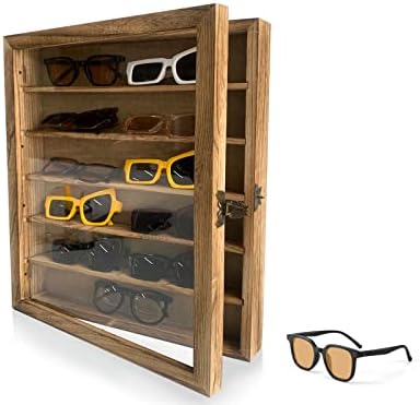 Wanlian Organizator sunčanih naočara za pohranu na zid,vitrina za naočare od 16x20 inča ,sa 5 uklonjivih