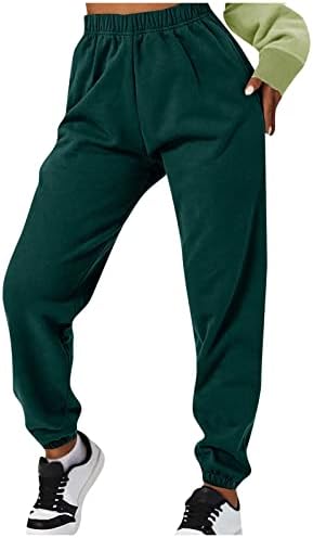 Womens Dukset visoki struk Jogger Hlače opuštene fit tople pantalone Fleece Cinch donji pantalone Activewear