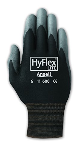 Ansell 103362 Hyflex PU presvučena pletena rukavica za montažu, 9, crna