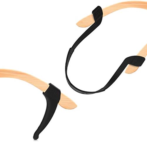 kwmobile Antiklizni držač Set za naočare - pakovanje 2x silikonske kuke za uši i 1x debelog sportskog kabla