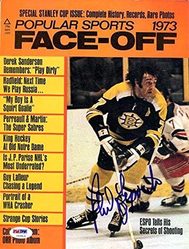 Phil Esposito sa autogramom Face-Off Magazin Cover Boston Bruins PSA / DNK U93815-NHL Časopisi sa autogramom