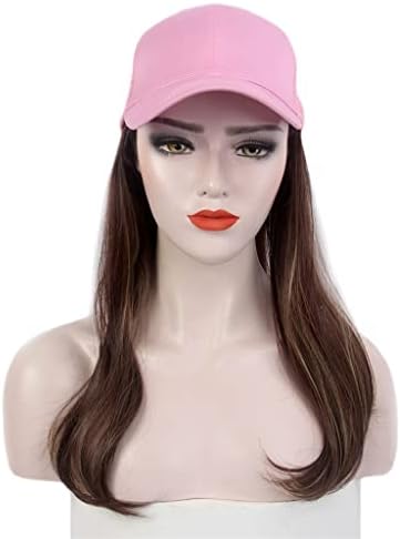 HOUKAI modne ženske kape, kape za kosu, roze bejzbol kape, perike, duge kovrdžave smeđe perike, šeširi