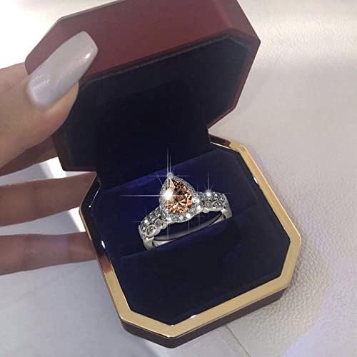 CAPE DROPAGNE KUBIČKI ZIRCONIJA Bridal Rhinestone Angažman prsten Full Diamond cirkonijski pasijans prsten