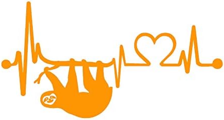 SLOTH Heartbeat V1 Vinyl Decal by stickerdad® - veličina: 8, boja: narandžasta - prozori, zidovi, branici,