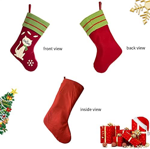 Newyifeng Pet Božićne čarape Personalizirani mačji pas životinja Božićne čarape sa vezom Mačji pas Božićna