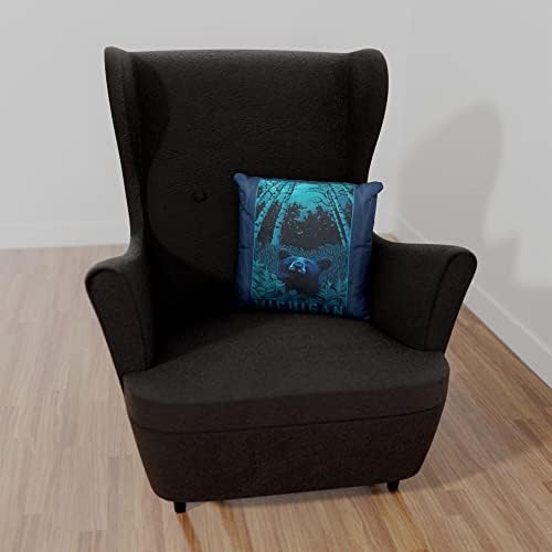Michigan Night Bear Canvas Throw jastuk za kauč ili kauč kod kuće & ured iz ulja slika umjetnika Kari Lehr