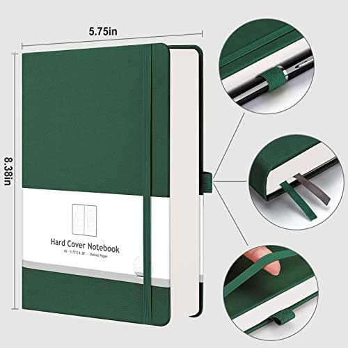 Ahgxg Bullet tačkasti časopis - 320 numerisanih stranica Dot Grid Notebook A5 debeo dnevnik, papir sa tačkama