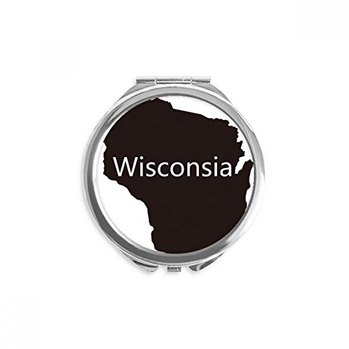 Wisconsin America Sjedinjene Američke Države Mapa Outline Hand Company Mirror Okrugli prijenosni džep