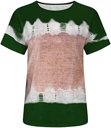 Annhoo bluze za brod za tinejdžerske djevojke kratkih rukava gradijent boja blok grafički ručak kravata TOP TEES JUNIORS 2023 XM
