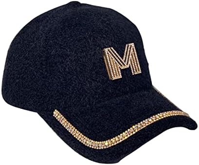 Žene bejzbol kap slovo m kaubojski šeširi sa hrpestonom zečom plišane bejzbol kape Bling Fancy nakit Hat