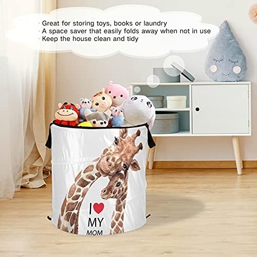 Giraffe mama Baby pop up rublje koči sa poklopcem Sklopiva košara za pohranu skraćenom rublja za rublje