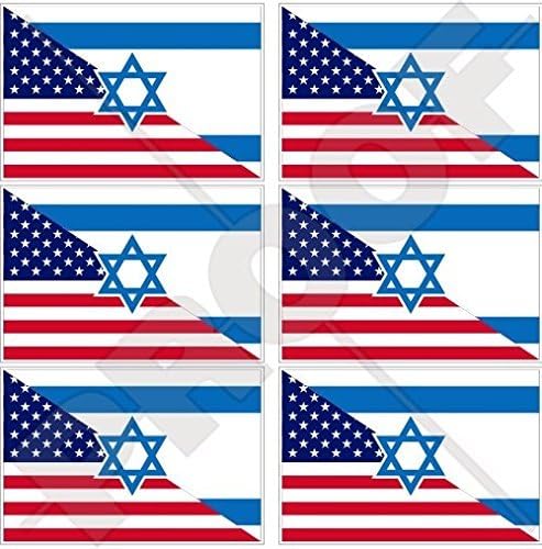 SAD Sjedinjene Američke Države i Izrael American-Izraelska zastava 40mm Mobile Mobitel Telefon Vinyl Mini