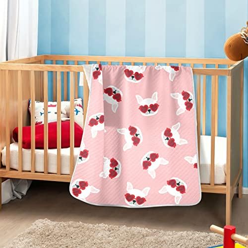 Swaddle pokrivač buldog ružičasti pamučni pokrivač za novorođenčad, primanje pokrivača, lagana mekana prekrivačica