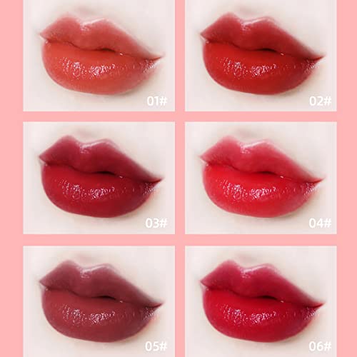 Ldgw 6 boje Lip Tint Stain Set, dugotrajne živopisne boje sjajilo za usne Vodeni korejski Plumping lip Stain